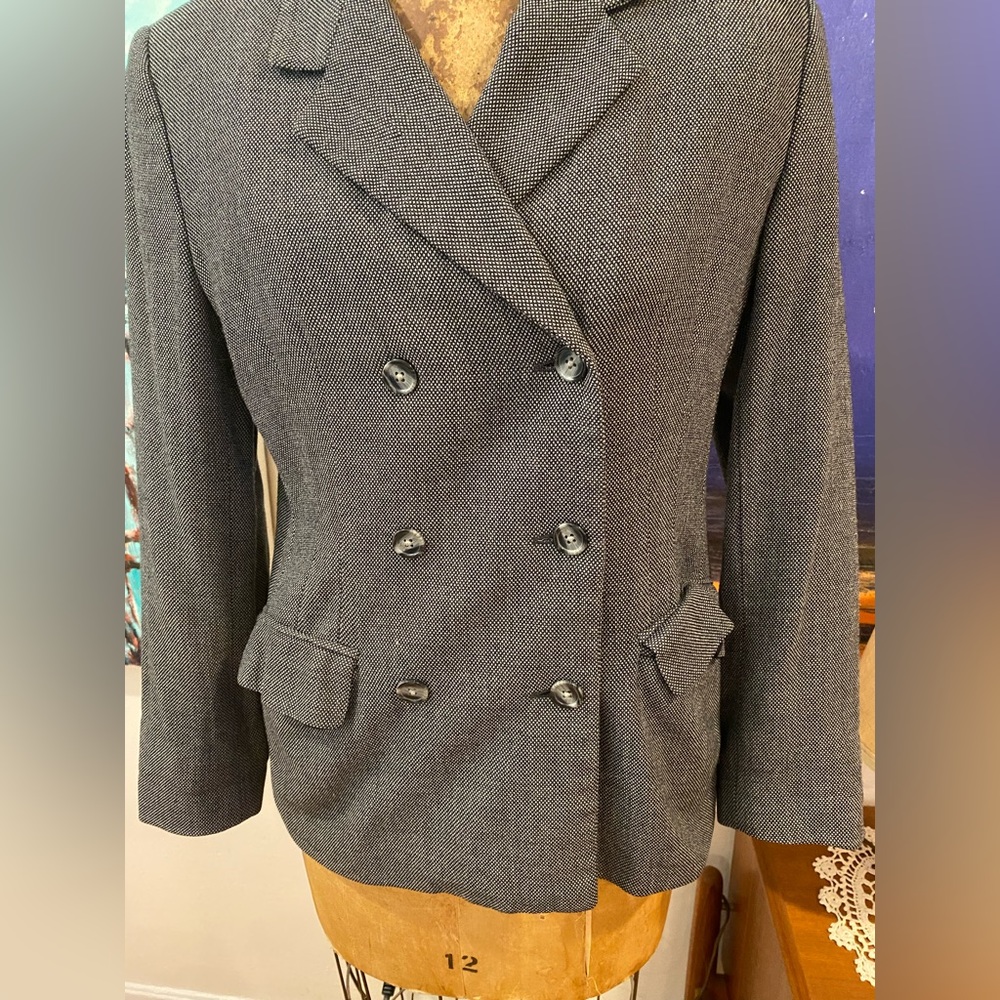 Vintage Talbots blazer grey and black, size 10/12
